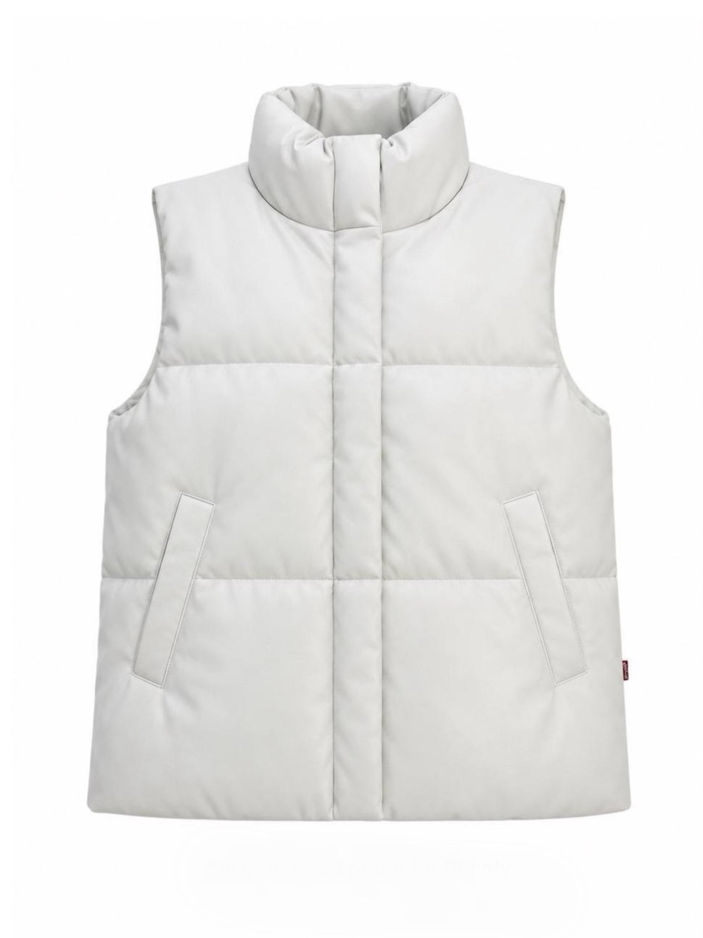 NWT Levi’s Cream Faux Leather Puffer Funnel Neck Vest Women’s Size XL